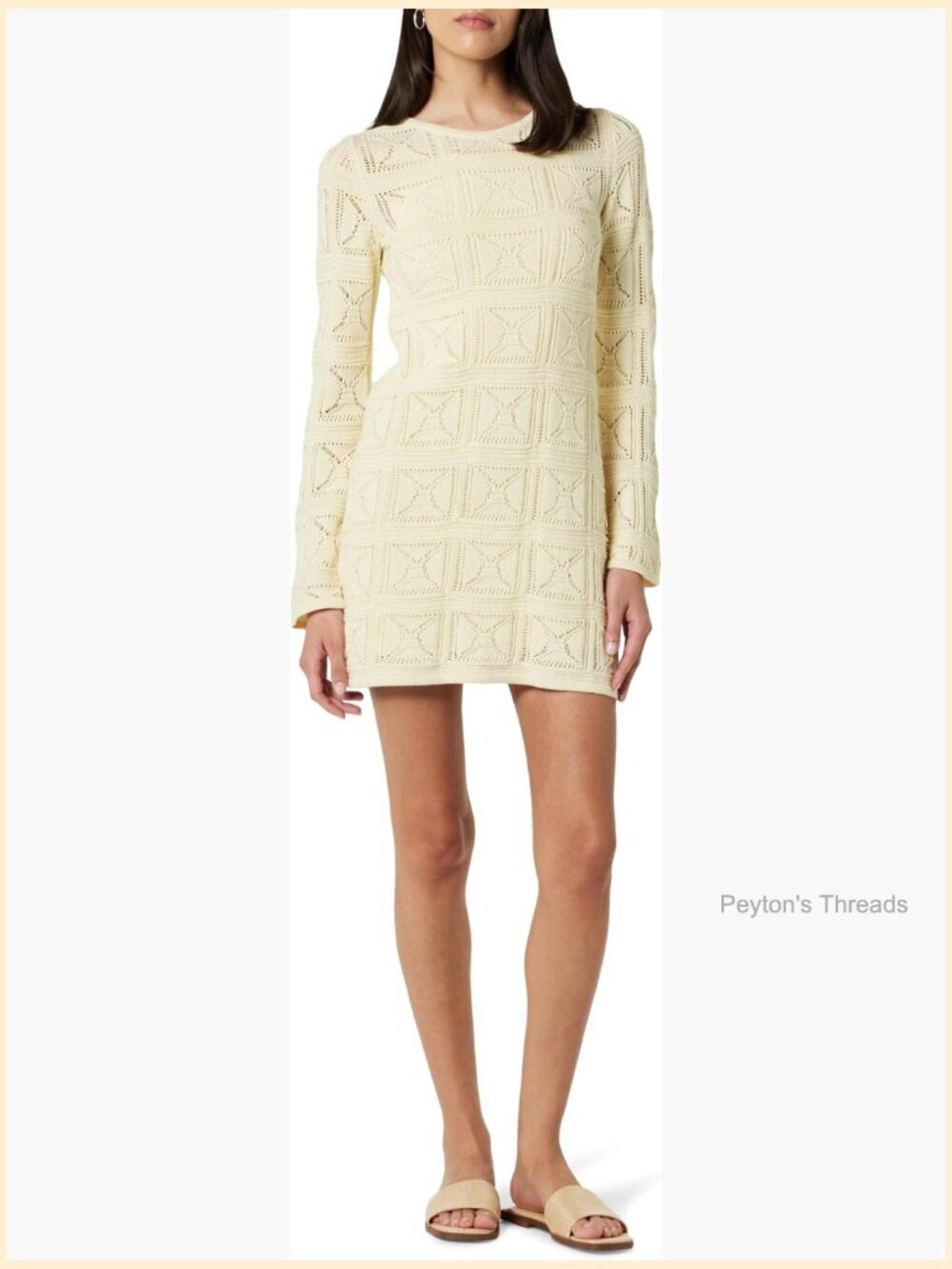 Crochet Micro Mini Dress A-Line Short Sleeve Casual